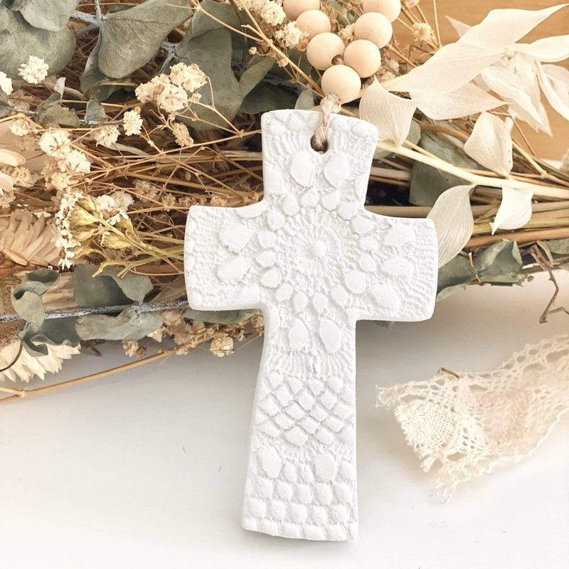 One Tribe Village Homewares Mini Clay Cross With Beads